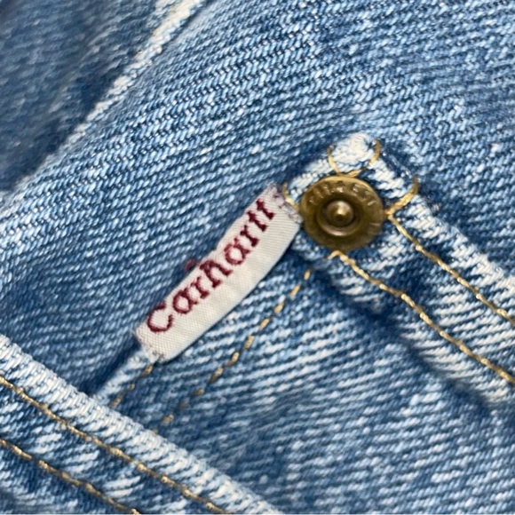 Carhartt Mens Size 42 Relaxed Fit Heavyweight Work Denim Light Wash Blue Classic - Picture 4 of 13
